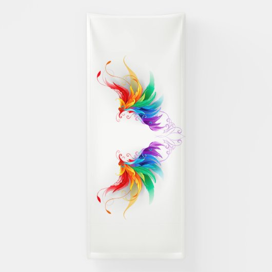 Wattevleugels in Regenboogkleuren Spandoek (Verticaal)