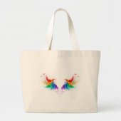 Wattevloer Regenboog Vleugels Grote Tote Bag (Voorkant)