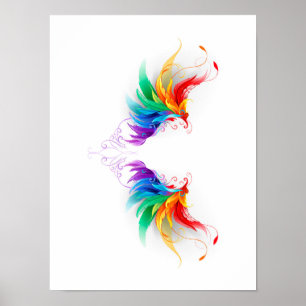 Wattevloer Regenboog Vleugels Poster