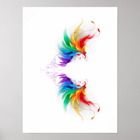 Wattevloer Regenboog Vleugels Poster (Voorkant)
