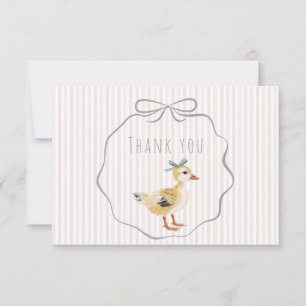 Wattig Eendje Aquarel Meisje Baby Shower Bedankkaart