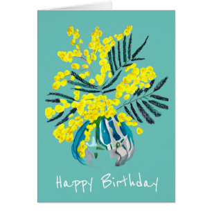 Wattle Mimosa yellow flower art Australië