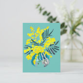 Wattle Mimosa yellow flower art Australië Briefkaart (Staand voorkant)