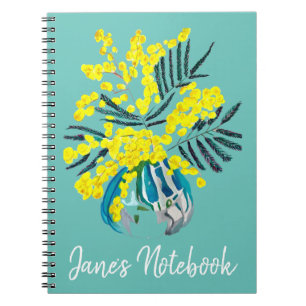 Wattle Mimosa yellow flower art Australië Notitieboek