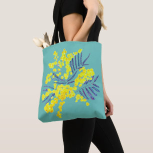 Wattle Mimosa yellow flower art Australië Tote Bag