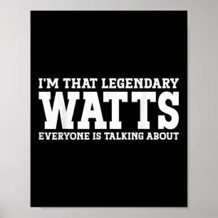Watts Achternaam Grappig Team Familie Achternaam W Poster