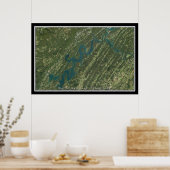 Watts Bar Lake Tennessee Satellite Poster Map (Keuken)
