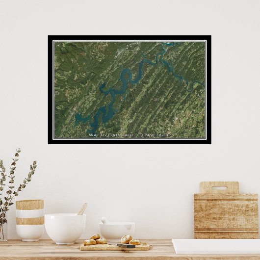Watts Bar Lake Tennessee Satellite Poster Map (Keuken)