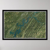 Watts Bar Lake Tennessee Satellite Poster Map (Voorkant)