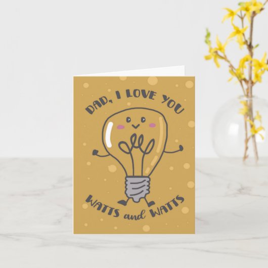Watts en Watts Puns Vaderdag Kaart (Gele Bloem)