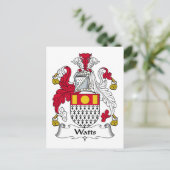 Watts Family Crest Briefkaart (Staand voorkant)