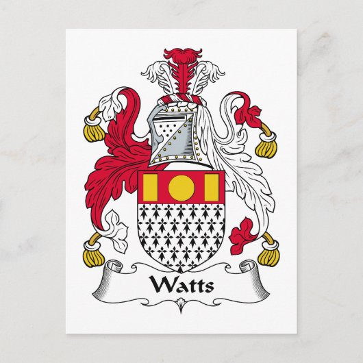 Watts Family Crest Briefkaart (Voorkant)