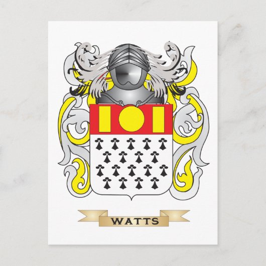 Watts Family Crest (wapenschild) Briefkaart (Voorkant)