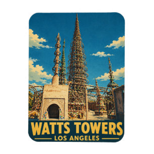 Watts Towers Los Angeles Reis Californië Vintage Magneet
