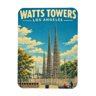 Watts Towers Los Angeles Reis Californië Vintage Magneet