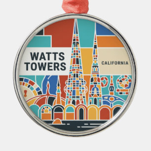 Watts Towers van Simon Rodia State Historic Park Metalen Ornament