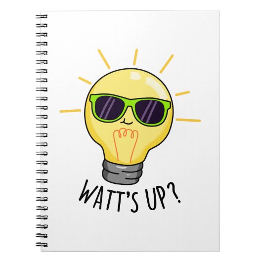 Watts Up Grappige Lamp Pun Notitieboek (Voorkant)