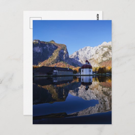 Watzmann Mountain en St Bartholomew Briefkaart (Voorkant / Achterkant)