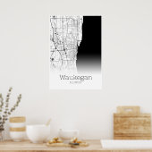 Waukegan Map - Illinois - City Map Poster (Keuken)