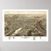 Waukesha, WI Panoramic Map - 1880 Poster (Voorkant)