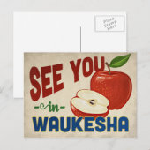 Waukesha Wisconsin Apple - Vintage Travel Briefkaart (Voorkant / Achterkant)