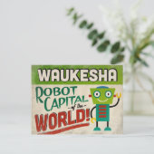 Waukesha Wisconsin Robot - Funny Briefkaart (Staand voorkant)
