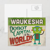 Waukesha Wisconsin Robot - Funny Briefkaart (Voorkant / Achterkant)