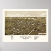 Waupun, WI Panoramic Map - 1885 Poster (Voorkant)
