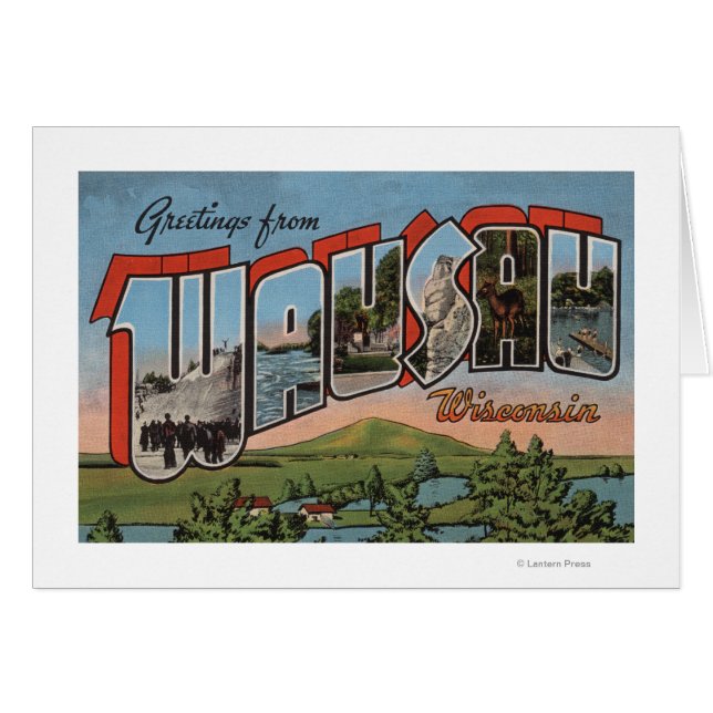 Wausau, Wisconsin - Grote letterscènes (Voorkant Horizontaal)