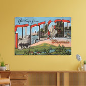 Wausau, Wisconsin - Grote letterscènes Canvas Afdruk (Insitu (Woonkamer))