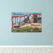 Wausau, Wisconsin - Grote letterscènes Canvas Afdruk (Insitu (Houten vloer))