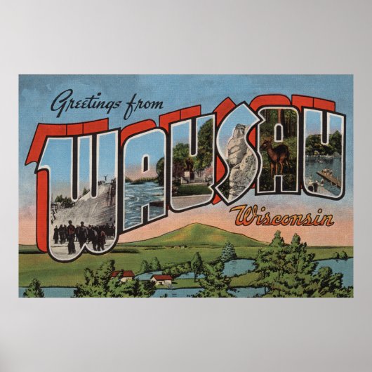 Wausau, Wisconsin - Grote letterscènes Poster (Voorkant)