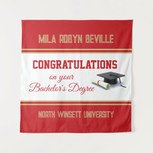 Wauw! Bachelor diploma! Afstuderen  Wandkleed (Voorkant)