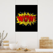 Wauw Iconic Comic Funny Book Nerd Sound Washington Poster (Keuken)