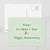 Wauw! IT's was 1 jaar Happy Jubileum Briefkaart (Voorkant / Achterkant)
