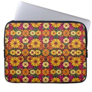Wauw! Kleurrijk en helder bloemmotief. Laptop Sleeve
