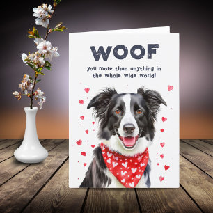 Wauw meer dan Border Collie Heart Bandana Feestdagen Kaart