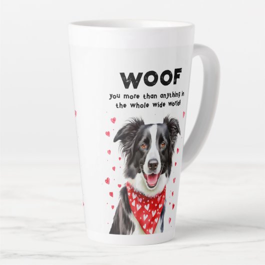 Wauw meer dan Border Collie Heart Bandana Latte Mok (Rechterhoek)