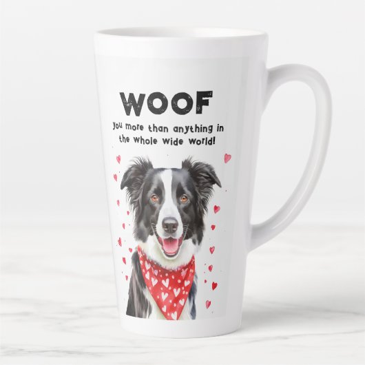 Wauw meer dan Border Collie Heart Bandana Latte Mok (Rechts)