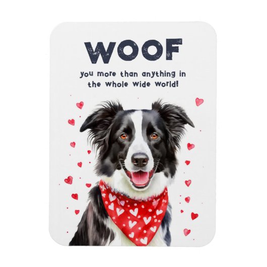 Wauw meer dan Border Collie Heart Bandana Magneet (Verticaal)