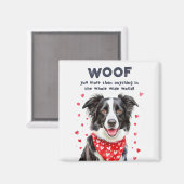 Wauw meer dan Border Collie Heart Bandana Magneet (Voorkant / Achterkant)