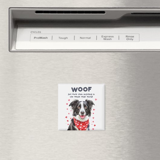 Wauw meer dan Border Collie Heart Bandana Magneet (Insitu (Vaatwasser))