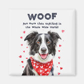 Wauw meer dan Border Collie Heart Bandana Magneet (Voorkant)