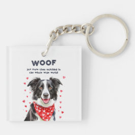 Wauw meer dan Border Collie Heart Bandana Sleutelhanger