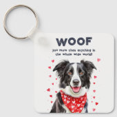 Wauw meer dan Border Collie Heart Bandana Sleutelhanger (Voorkant)