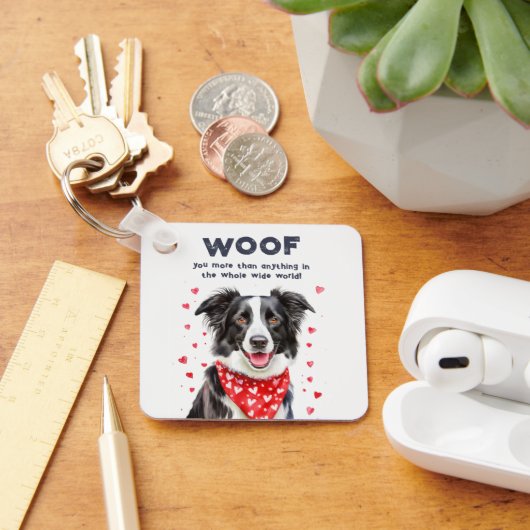 Wauw meer dan Border Collie Heart Bandana Sleutelhanger (Bureau)
