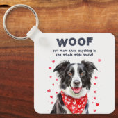 Wauw meer dan Border Collie Heart Bandana Sleutelhanger (Voorkant)