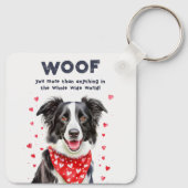 Wauw meer dan Border Collie Heart Bandana Sleutelhanger (Achterkant)