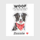 Wauw meer dan Border Collie Heart Bandana Sticker (Vel)
