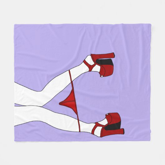 Wauw! Panties naar beneden, kinky cartoon pop kuns Fleece Deken (Voorkant (Horizontaal))